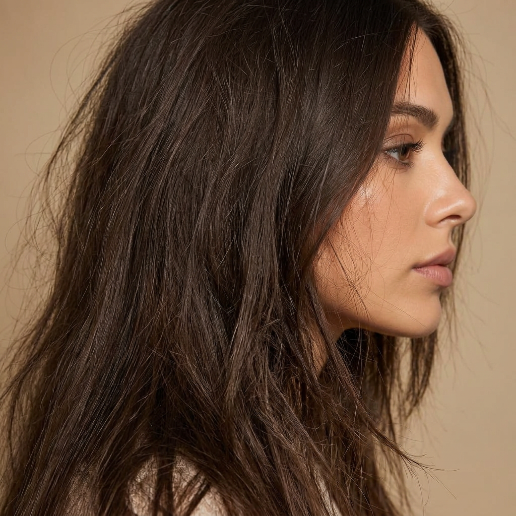 dry frizzy dull hair before using auralish keratin repair serum